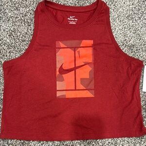 Nike Red Boxy Crop Graphic Tank Top